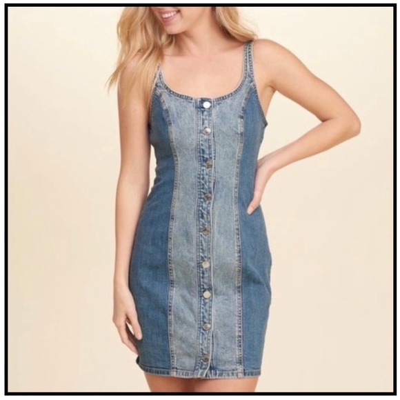 Hollister Dresses & Skirts - Hollister Two-Tone Denim Mini Dress/Size Medium